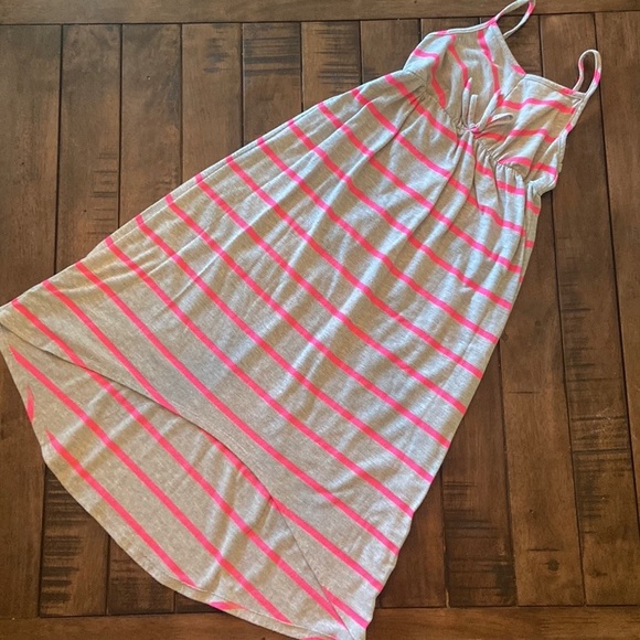(M) Gray/Pink Jersey Sundress (high/low hem - short in front and longer in back) - Picture 1 of 3